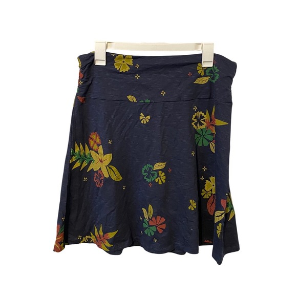 Toad&Co Dresses & Skirts - TOAD & CO Samba Organic Cotton Floral Navy Mini Skirt Large Granola Gorpcore